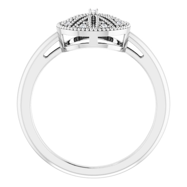 Sterling Silver .04 Natural Diamond Filigree Ring